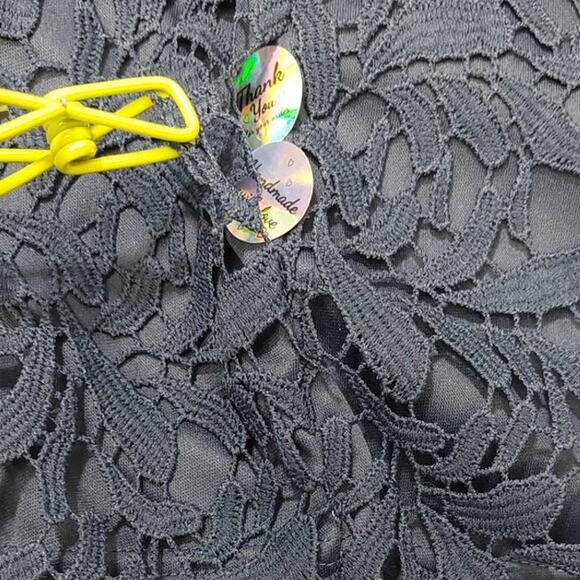 QUIZ SZ 8 M US Navy Blue Lace Vneck Spaghetti Straps Midi Dress NWT B119 - Picture 9 of 9